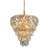 Люстра подвесная V5263-8/20+1 Vitaluce прозрачная на 21 лампа, основание золотое в стиле современный классический 